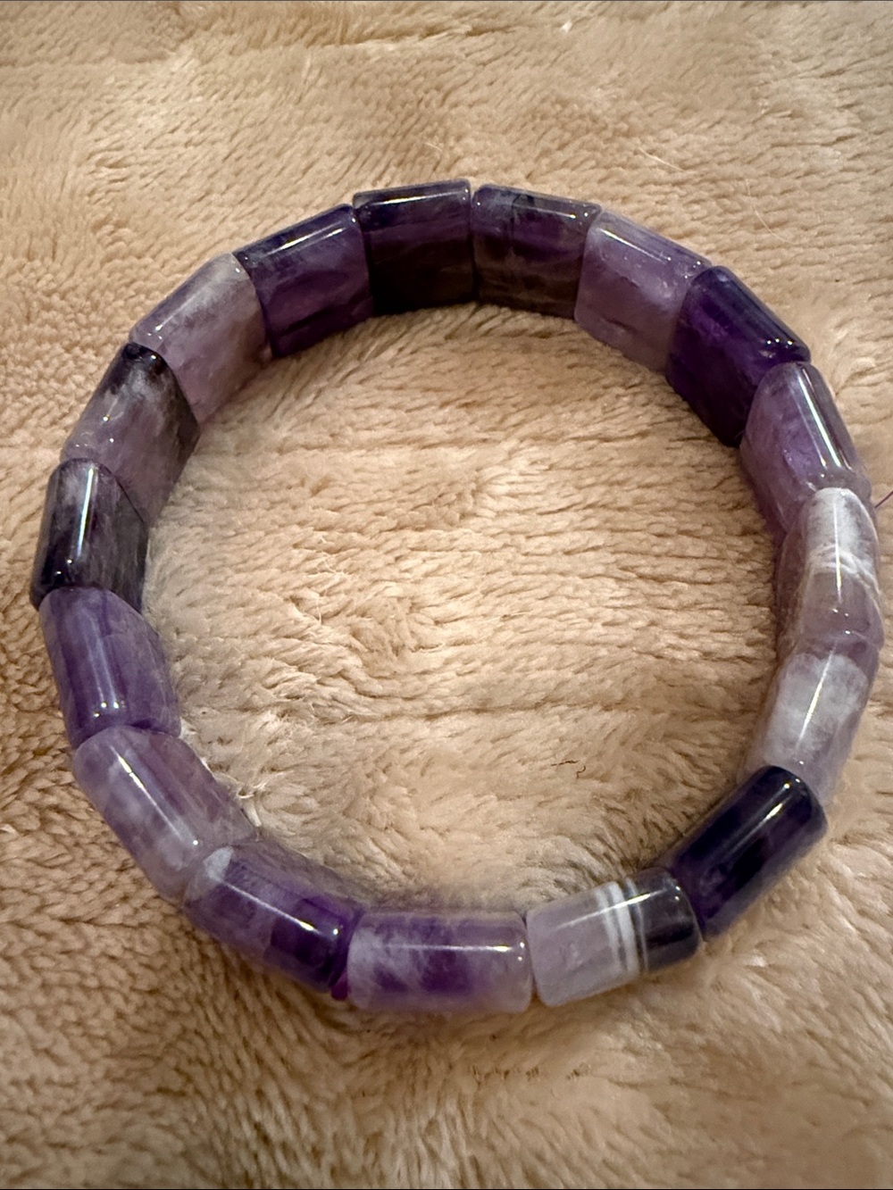 Purple Amethyst Beaded Stretch Bracelet -